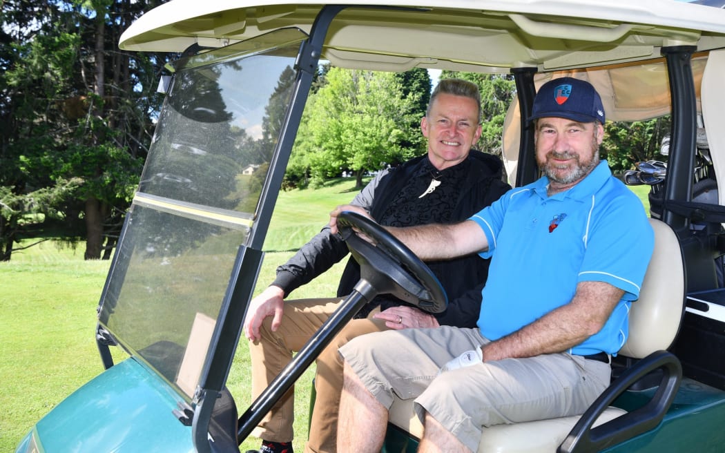 Councillors Don Paterson and Robert Lee at the Springfield Golf Club in Rotorua.