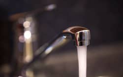 Water running from a tap