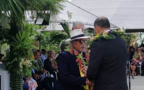 Former premier, Mititaiagimene Young Vivian, receives the Distinguished Service Award