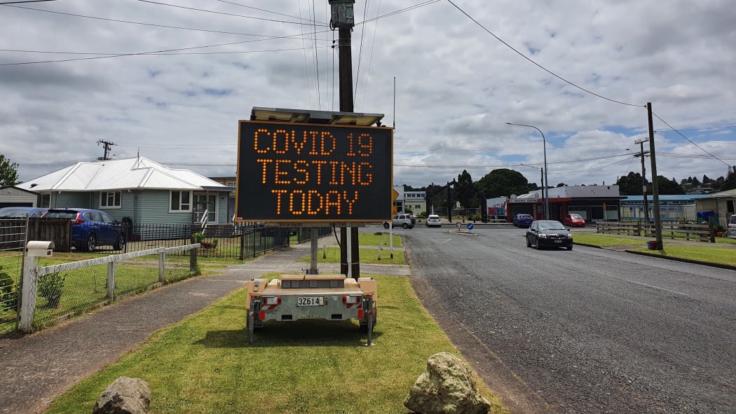A Covid-19 testing centre sign in Whangārei.
