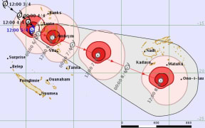 Forecast tracking map for Tropical Cyclone Harold