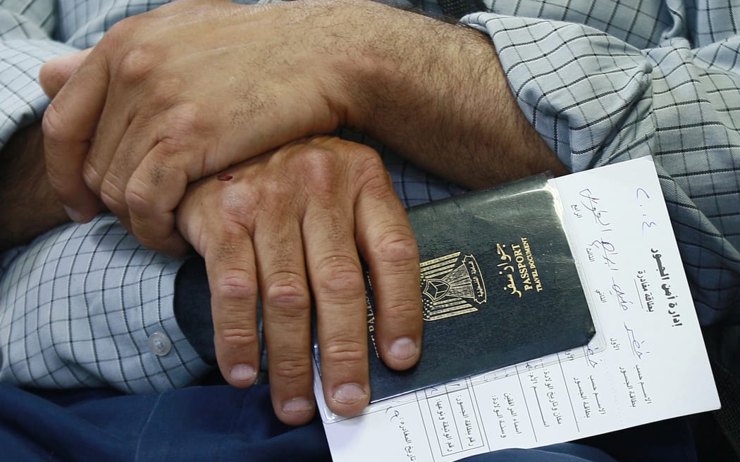 A passenger with a Palestinian passport.