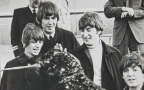 The Beatles arriving in New Zealand