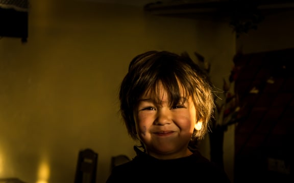 cute kid with grubby face