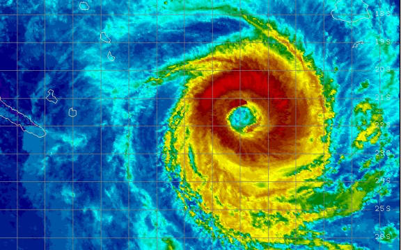 Cyclone Gita's location on Thursday evening.