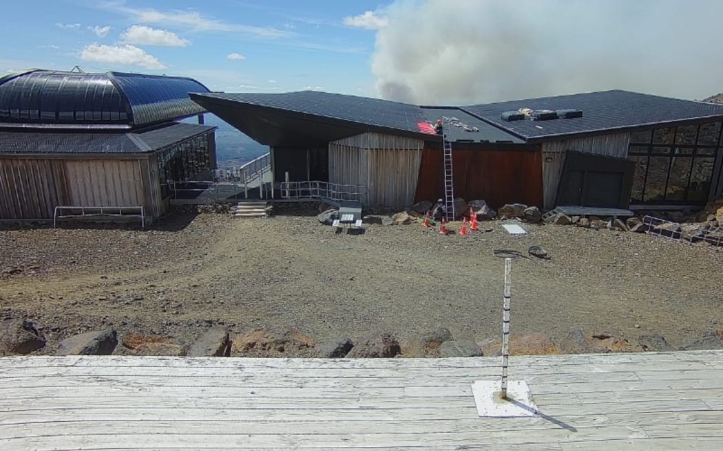 Smoke could be seen on the webcams at top of the gondola, around 3pm on Monday.