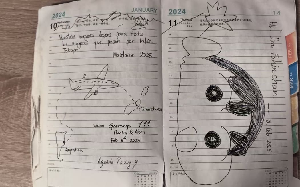 Travelers filled its pages with notes, doodles and well-wishes, gradually transforming the forgotten journal into an impromptu guestbook.
