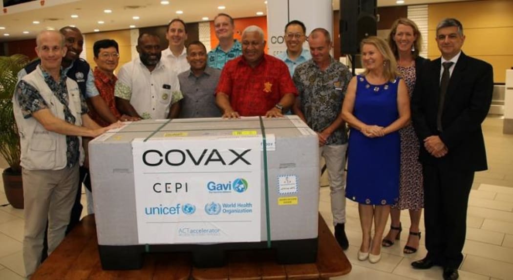 Erja Askola, third from right, with Fiji PM Frank Bainimarama and other international partners.