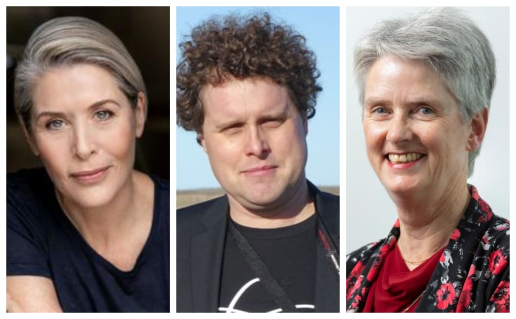 2020 New Zealander of the Year finalists (from left) Peter Beck, Jane Harding, Jennifer Ward-Lealand
