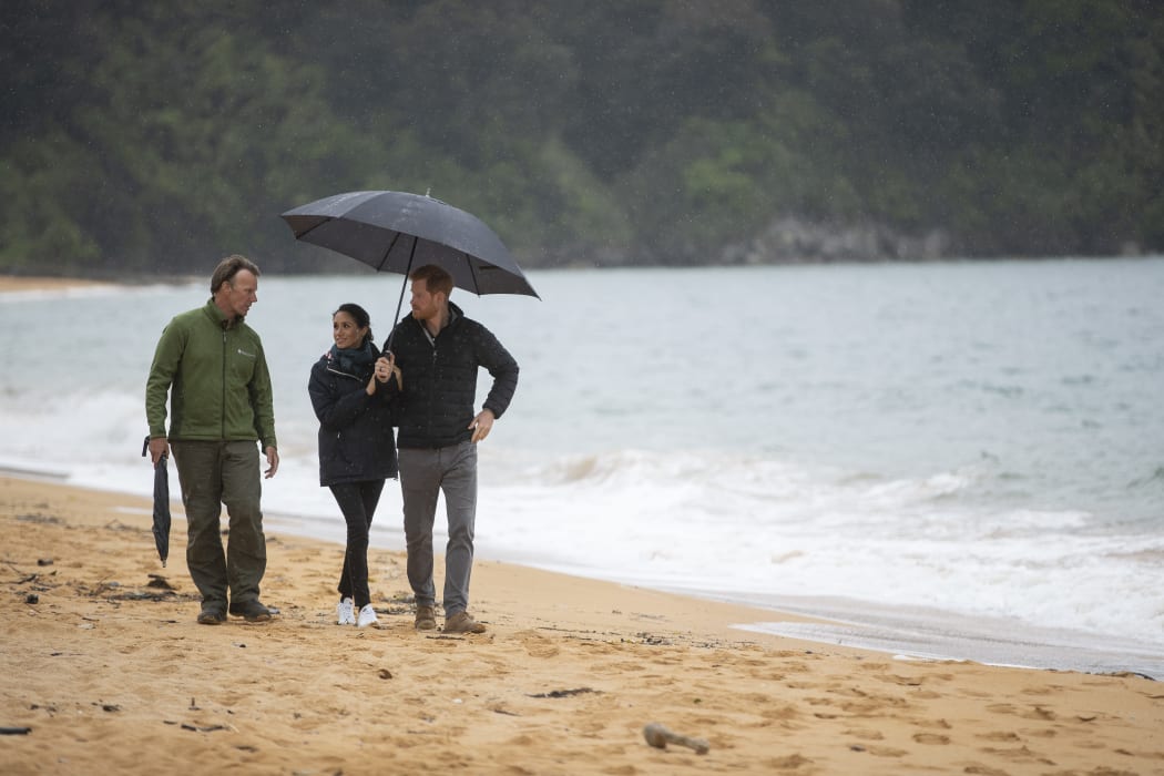 The Duke and Duchess of Sussex Prince Harry and Meghan Markle visit Totaranui Campground in the Abel Tasman National Park.