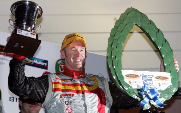 Greg Murphy after winning at Pukekohe Raceway, 2005