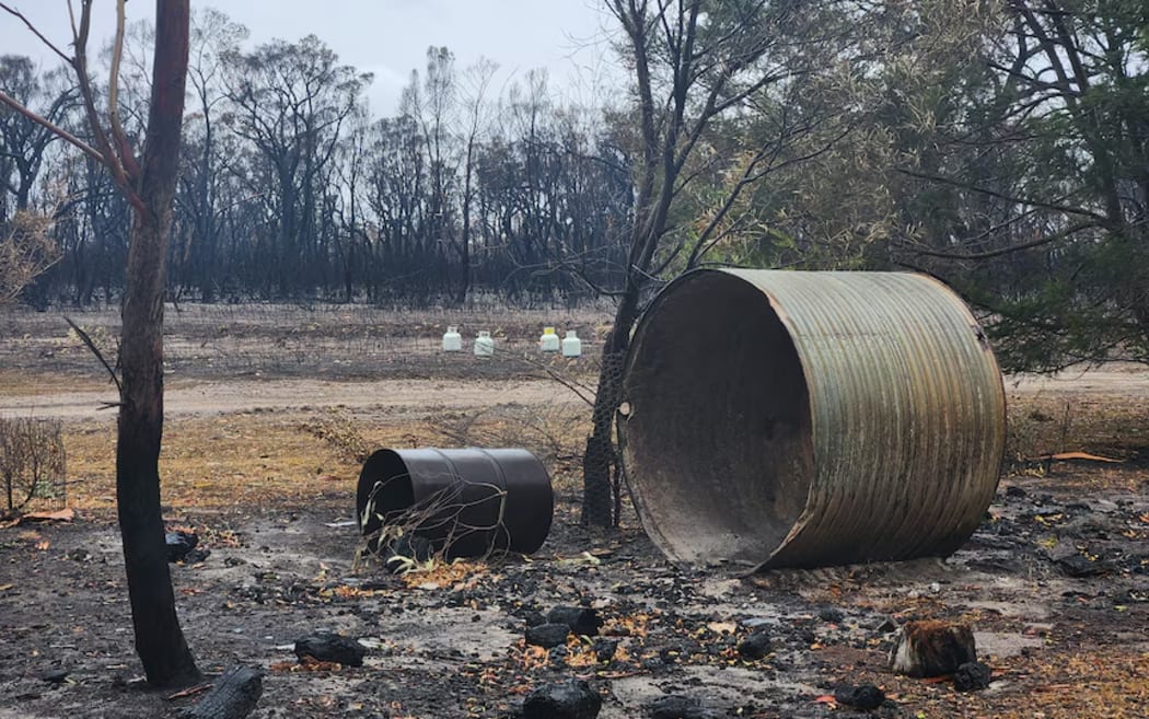Damage at a property near Moyston on the eastern side of the Grampians.