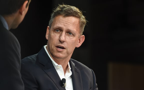 Peter Thiel speaks at the New York Times DealBook conference on 1 November 2018 in New York City.