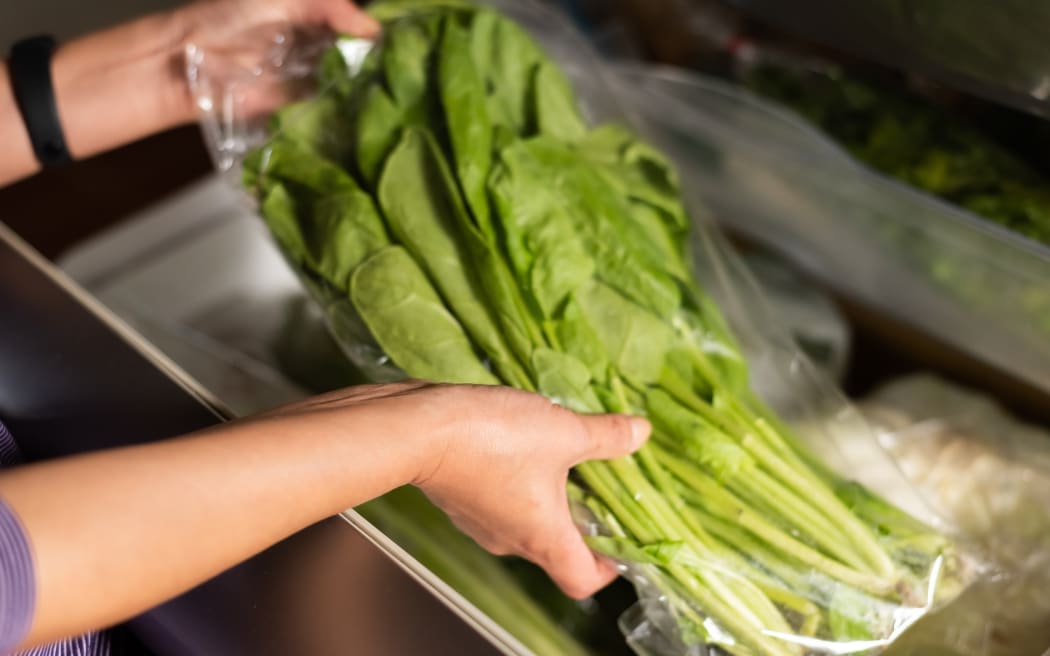 Pre-packaged vegetable produce.