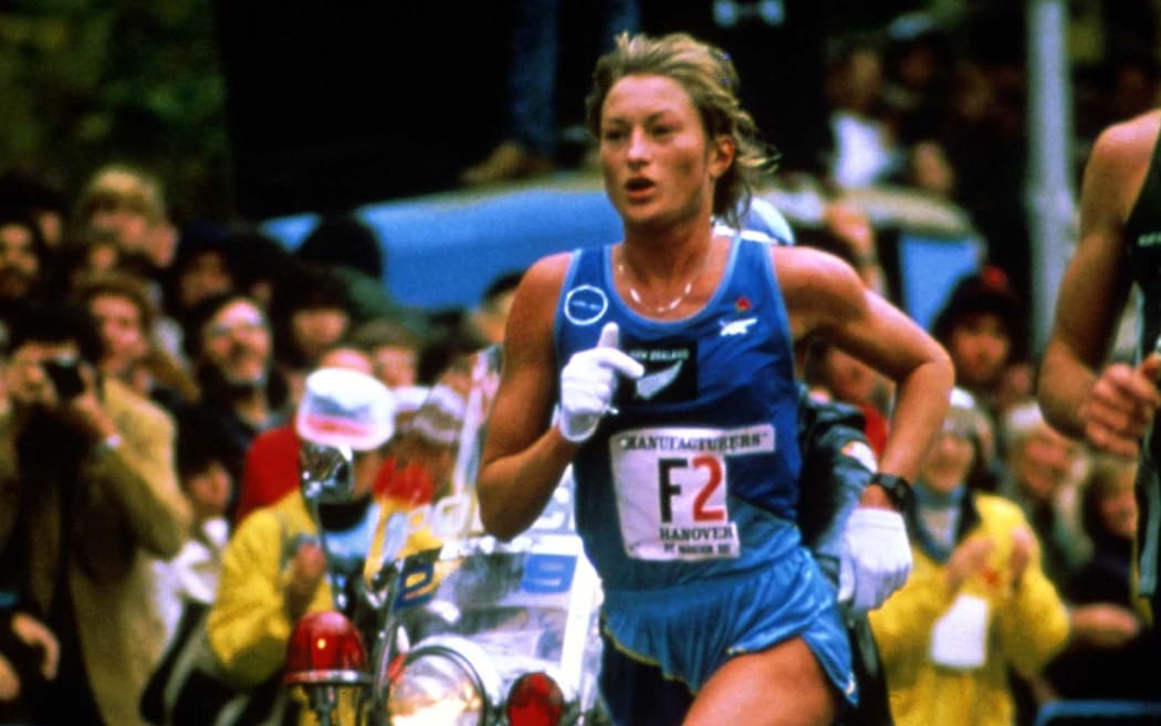 Alison Roe on her way to victory at the New York marathon in 1981.