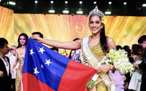 Samoan Haylani Kuruppu wins first runner up at the Miss Global pageant 2024.