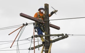 Vector crews out in storm damage repairs - Vector Limited, Auckland, New Zealand.   13  February  2022