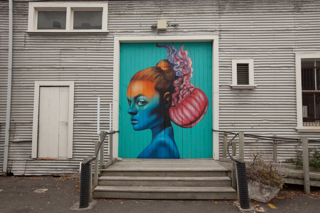 One of three murals created by San Diego artist Carly Ealey.