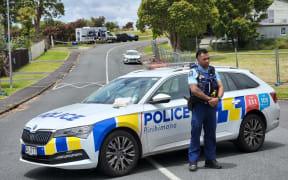 Police have cordoned off a large section of Beauchamp Drive in West Auckland's Massey on 18 December 2023 following the death of a man at Royal Reserve park overnight. Reverie Place has also been blocked off.