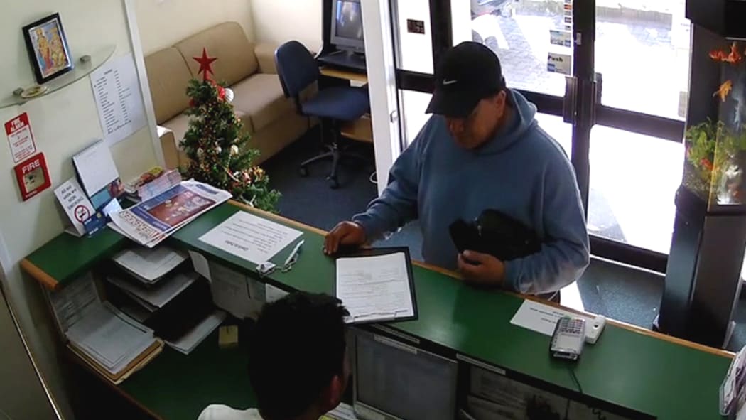 Ihaia Gillman-Harris checking in to the Epsom motel on CCTV footage.