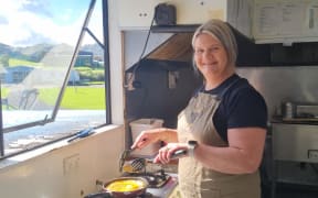 Whitebait Inn owner Jodie Death sells up to 40 whitebait fritters a day.