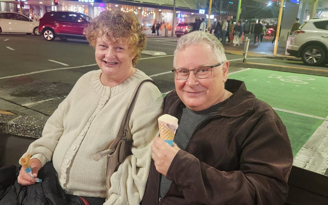 Derryn and Chris Hunt from Palmerston North in Wellington for New Year.