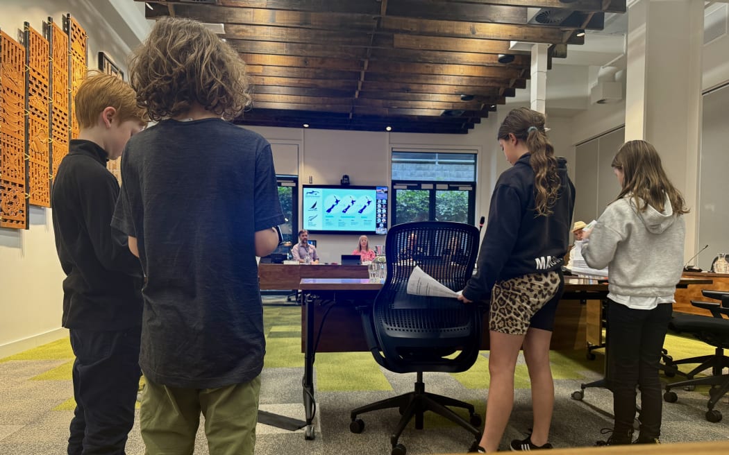 Worser Bay School students asked the Greater Wellington Regional Council to help them take the next steps with their 'Moanamana' project at an Environment Committee meeting on 13 June, 2024.