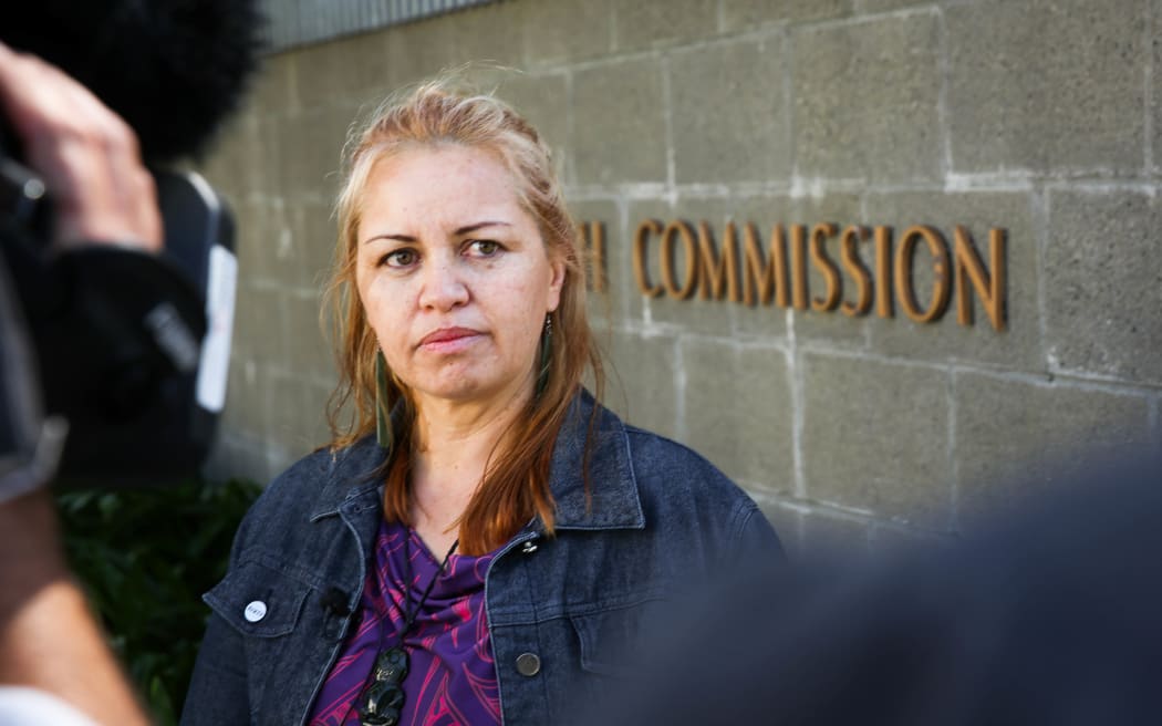 Erina Morunga outside the Australian High Commission in Wellington