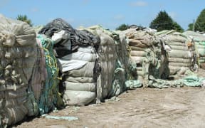 Plastic ready to be shipped for recycling