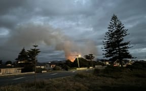 A fire at Ōtaki Beach on Saturday 23 March.