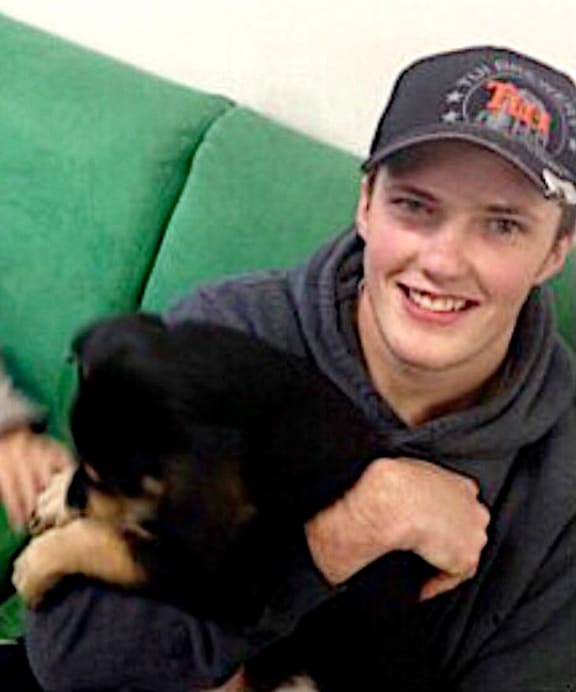 Daniel Baldwin and family dog Patti.
