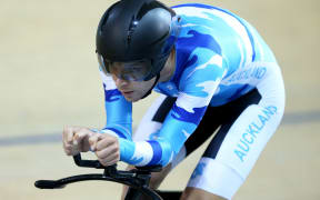 The New Zealand cyclist Aaron Gate competing.