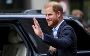Britain's Prince Harry, Duke of Sussex waves as he departs the Centre for Blast Injury Studies, at the Imperial College in London, on 10 September, 2025.