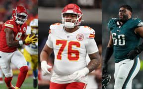 Ju Ju Schuster and Kingsley Suamataia will feature for Kansas City Chiefs, while Jordan Mailata be in for the Philadelphia Eagles in the Super Bowl final.