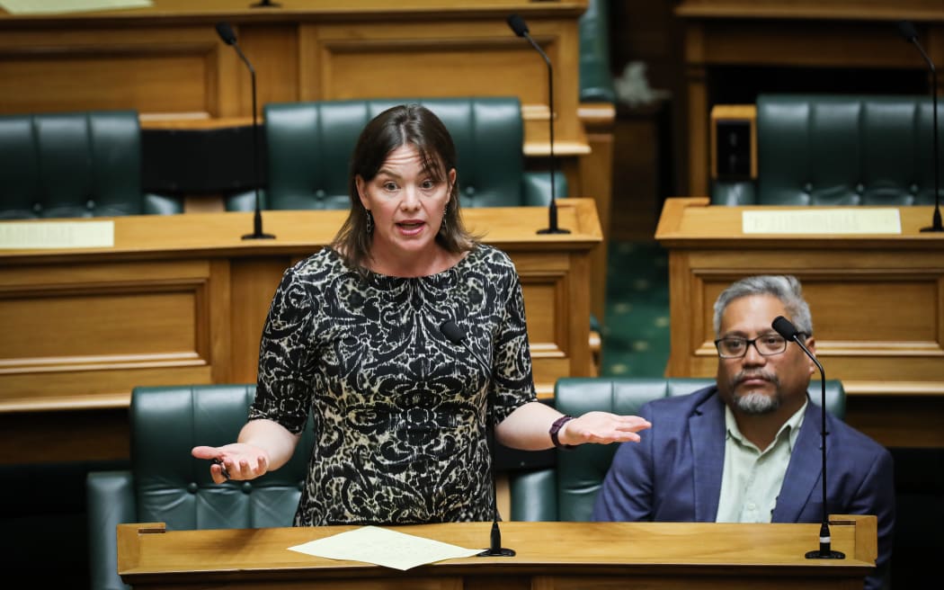 Green MP Julie Anne Genter speaks in an urgent debate on the travel bubble