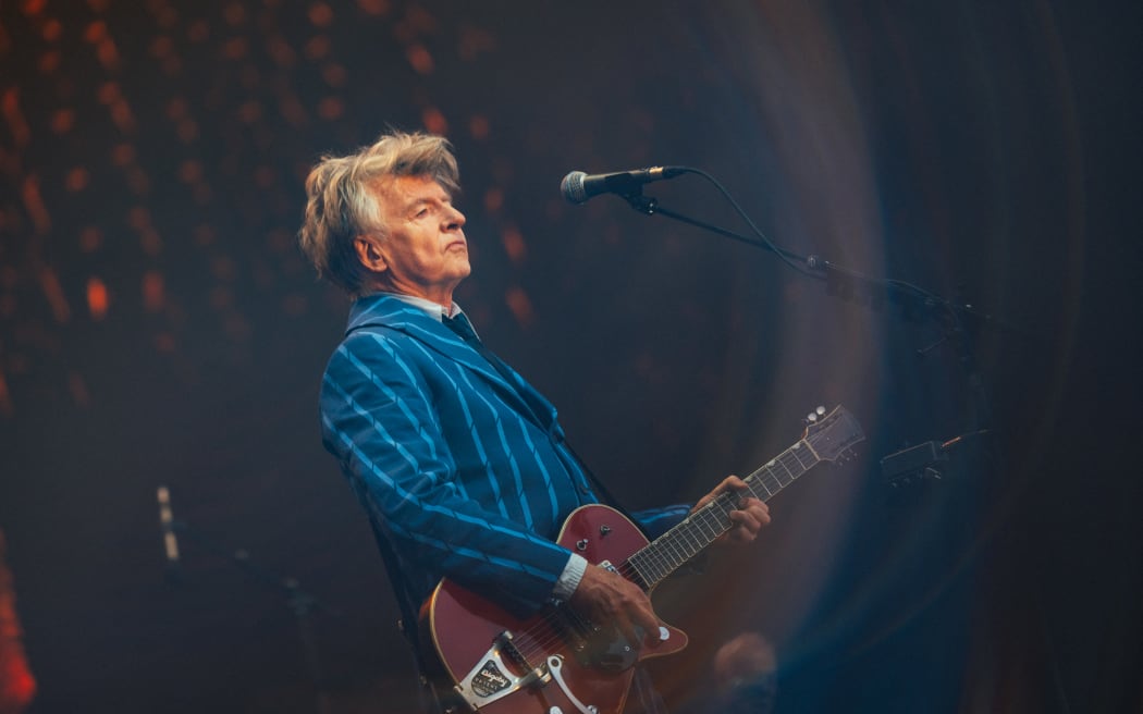 Neil Finn performs with Split Enz at Christchurch's Electric Avenue festival in February 2026.