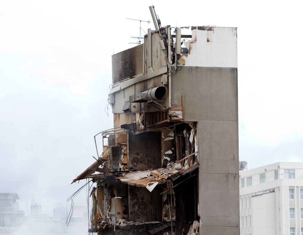 CTV building in the central business district in Christchurch on February 23, 2011, a day after the city was rocked by a powerful earthquake.