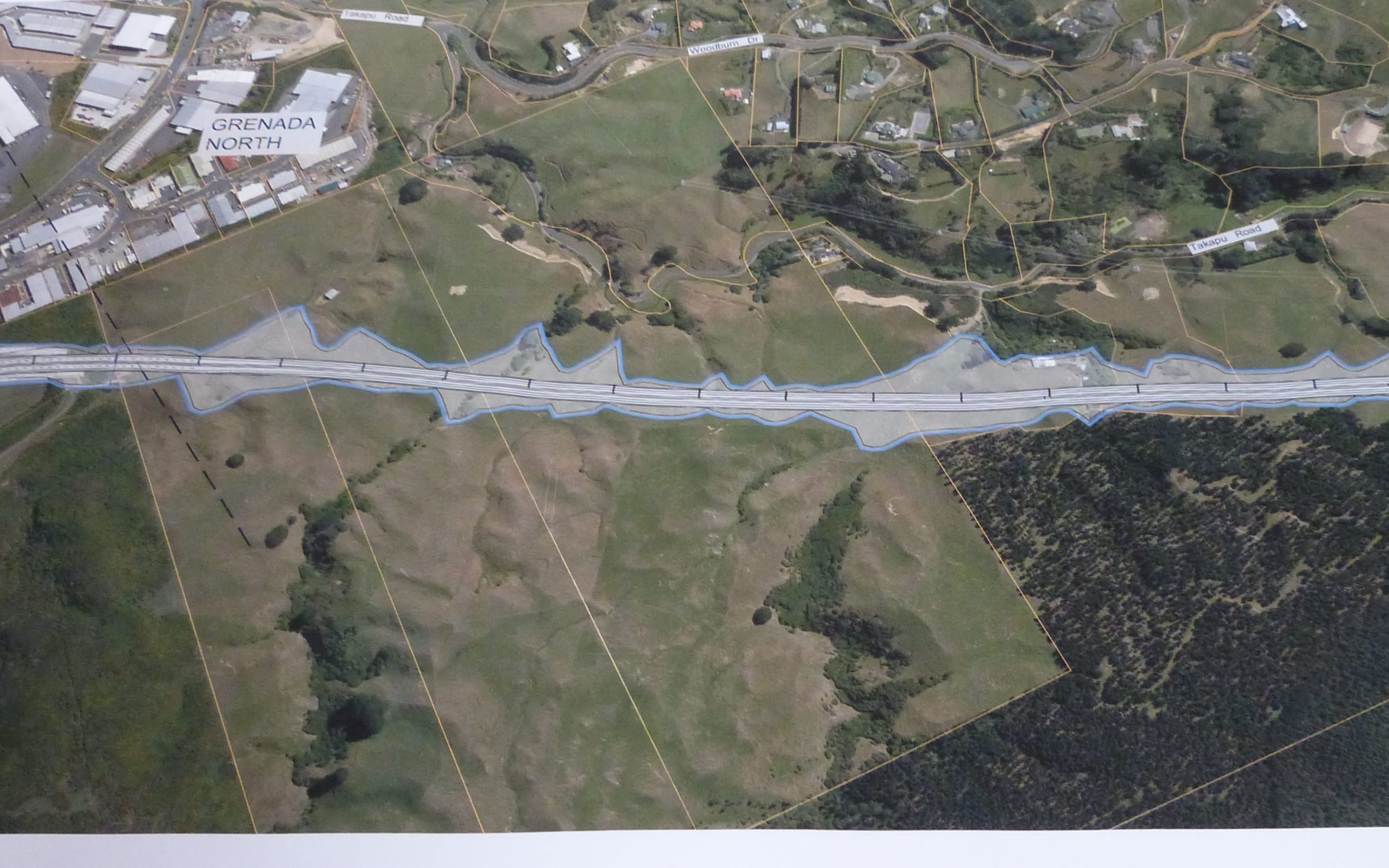 The route of the new road could go through Takapu Valley.
