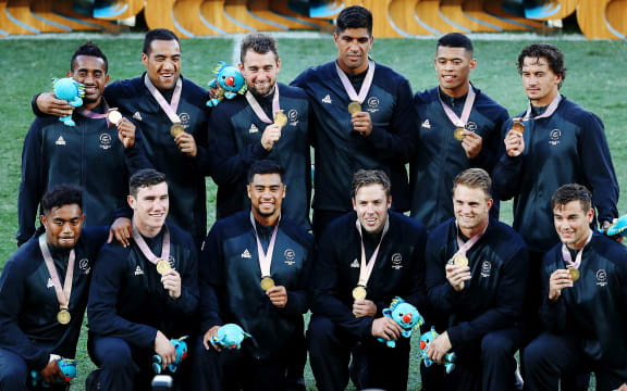The Commonwealth Games gold medal winning All Black Sevens.
