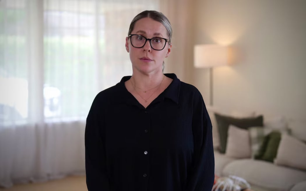 Sophie Tilley says she could not move after being told her son was missing. (ABC News: Jak Rowland )