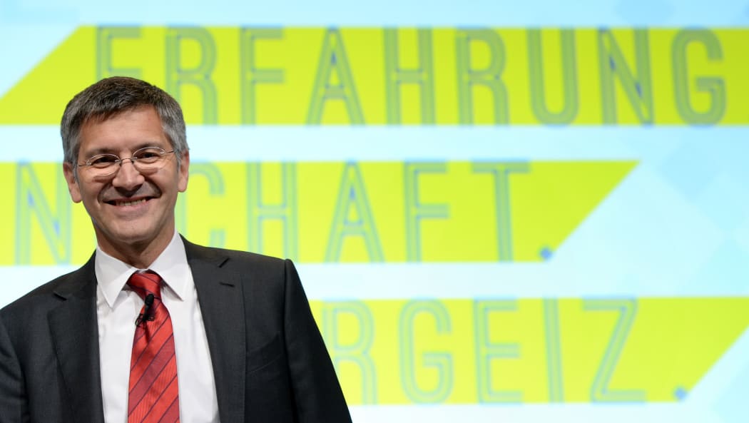 Adidas CEO Herbert Hainer at a shareholders meeting in 2015.