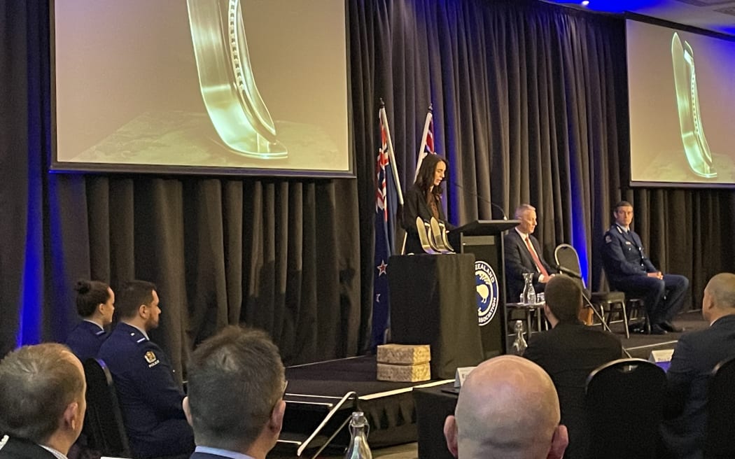 Prime Minister Jacinda Ardern speaks at the award ceremony.
