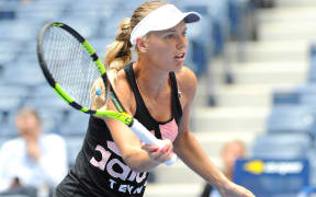 Caroline Wozniacki competing at the 2018 US Open