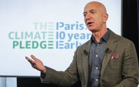 WASHINGTON, DC - SEPTEMBER 19: Amazon CEO Jeff Bezos announces the co-founding of The Climate Pledge at the National Press Club on September 19, 2019 in Washington, DC.