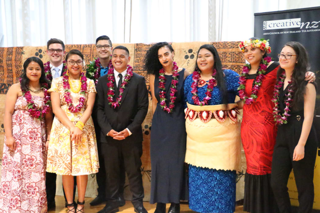 The nine recipients of the Prime Minister's Pacific Youth awards in New Zealand.