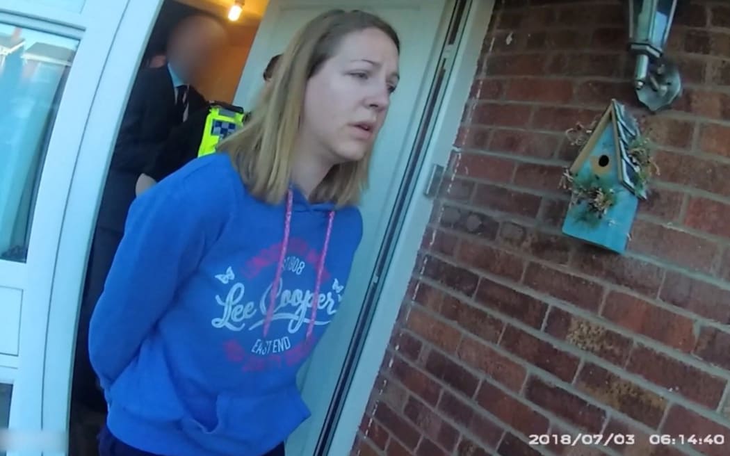 Police bodycam footage shows the nurse Lucy Letby being arrested at home in 2018.