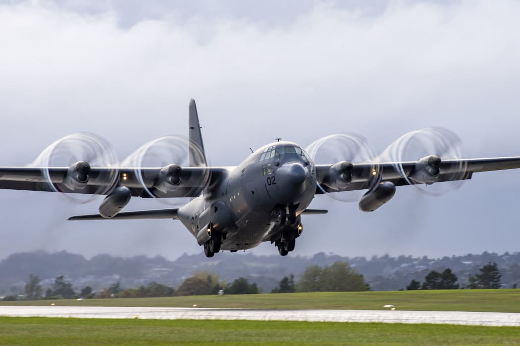 An RNZAF Hercules assists with aid efforts to Vanuatu and Fiji