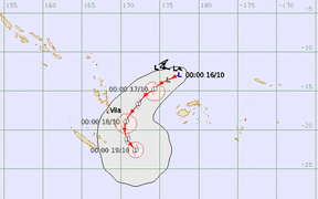 The tracking map for the depression to the north of Fiji, which could develop into a tropical cyclone