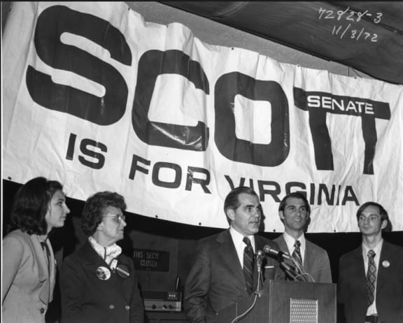 Election Rally for William L.Scott, who was to become the first Republican senator for Virginia in 100 years in the early 1970s