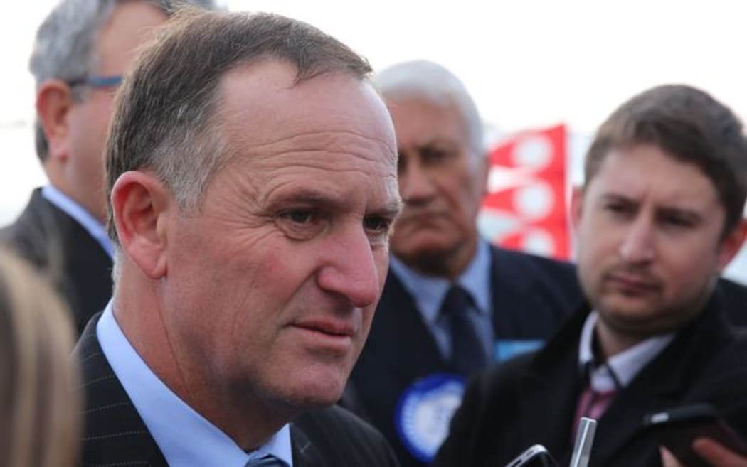 John Key campaigning in Christchurch on Thursday.